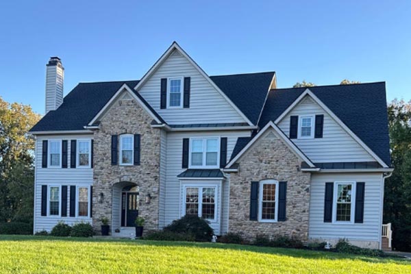 After side view of house