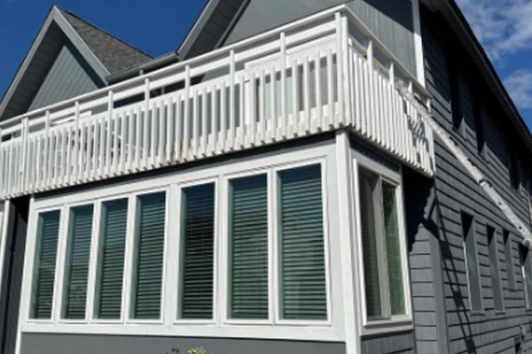 After closeup siding of house